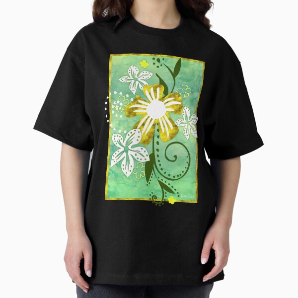 Item preview, Green Floral Lines in Gold designed and sold by Vassia Sarri.