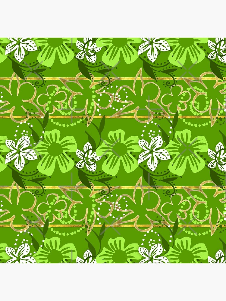 Thumbnail 4 of 4, Pillow, Green Floral Lines in Gold designed and sold by vassiasarri.