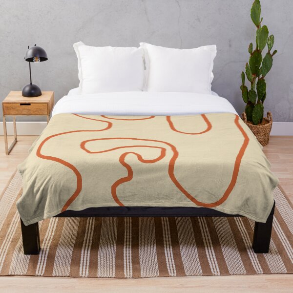 Abstract Line Art 1 (Terracotta) Throw Blanket