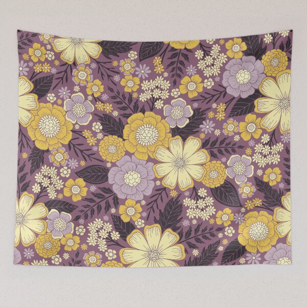 Item preview, Purple & Yellow Floral/Botanical Pattern designed and sold by somecallmebeth.