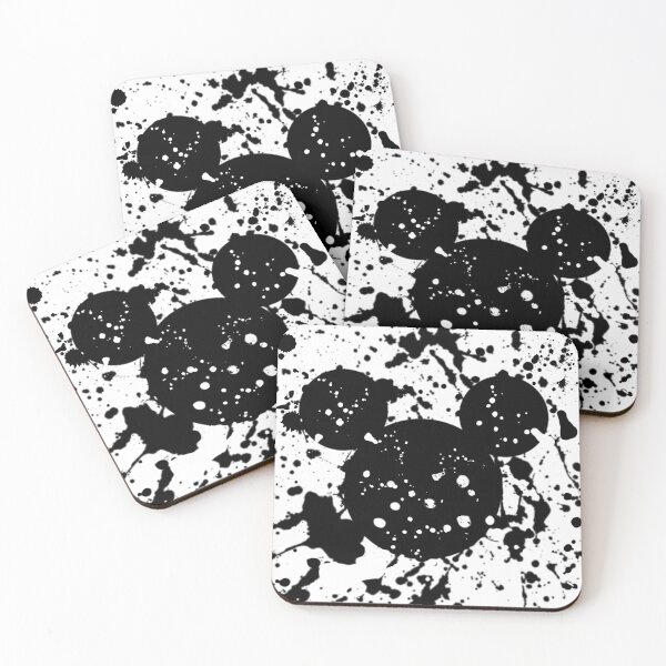 Item preview, Black and white splatter paint dots / mouse heads  designed and sold by TheDoodleFairy.