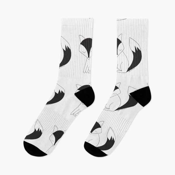 Item preview, black and white fox designed and sold by studioMoSa.