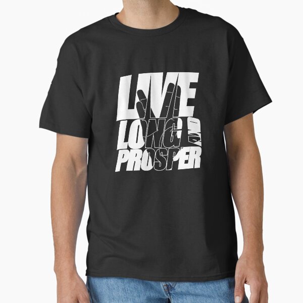Item preview, LIVE LONG AND PROSPER Star Trek ™ Quote Meme slogan with silhouette of the Vulkan Gruss designed and sold by jodotodesign.