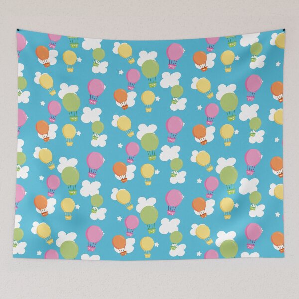 Item preview, Cute Hot Air Balloon Blue Sky Pattern designed and sold by Epic Love Designs.