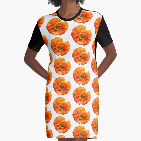 Mohnblume poppy orange T-Shirt Kleid