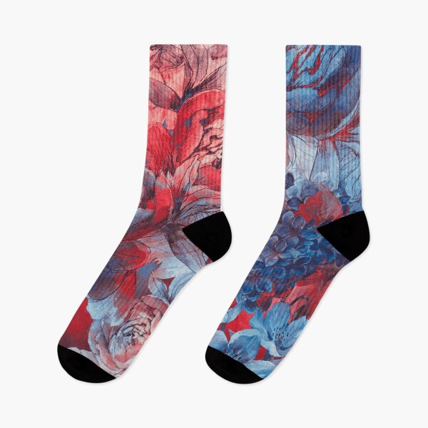 Item preview, flowers red and blue pattern #flowers #pattern designed and sold by JBJart.