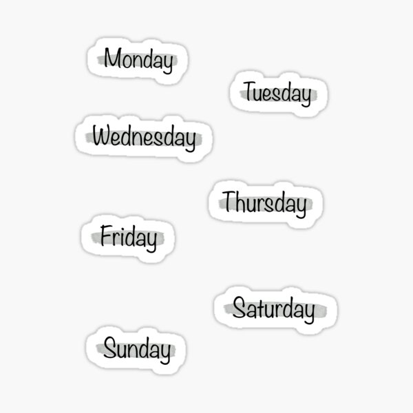 Days of the Week Stickers – Rock Your Notebook