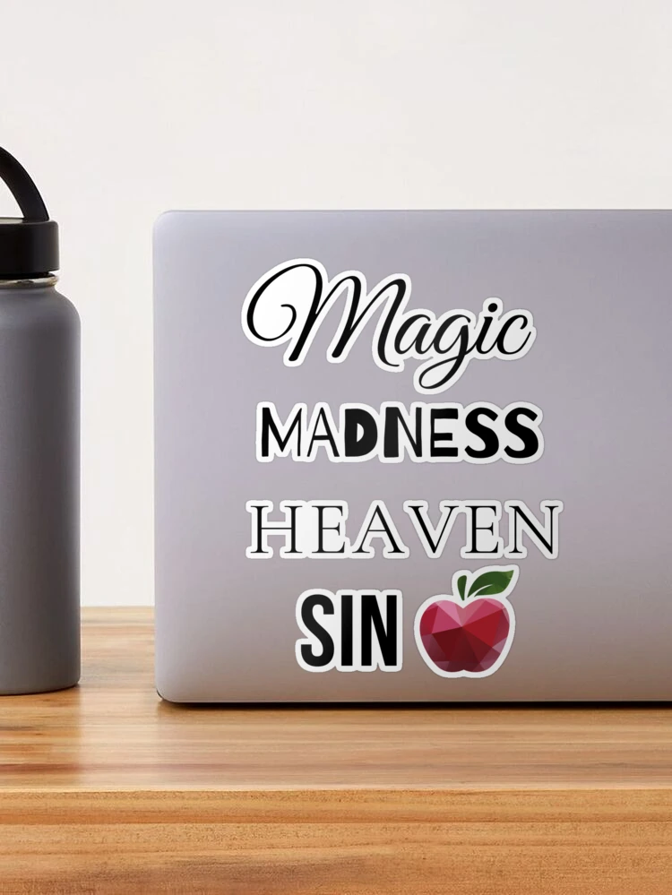 Blank Space 'magic madness heaven sin' Round Vinyl Black Stickers - 1989