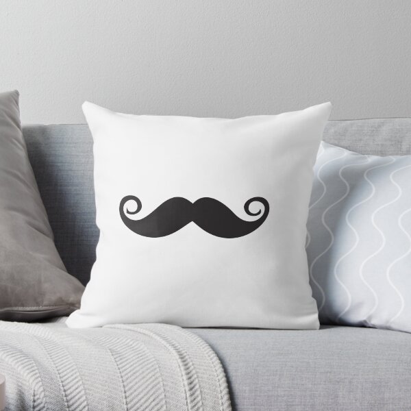 Moustache Throw Pillow