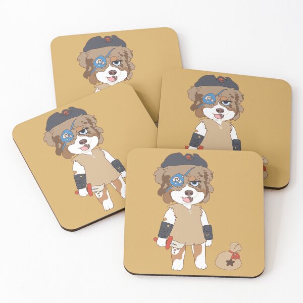 Item preview, Uchi pirate villager Red Merle Australian Shepherd  designed and sold by Ivy Fox Illustration.