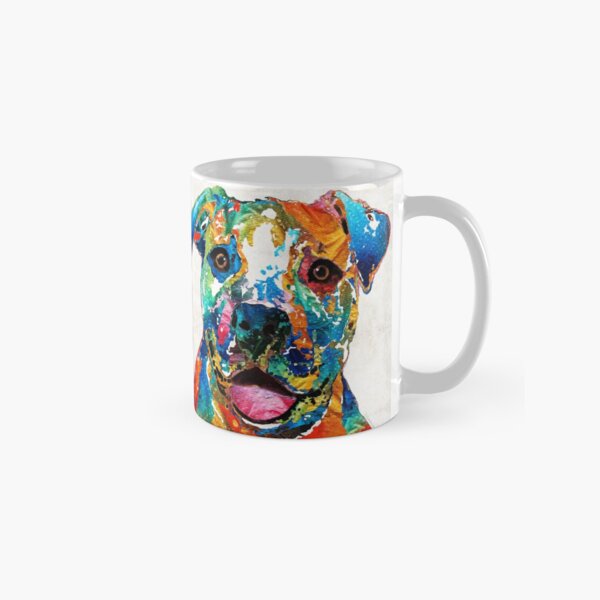 Colorful Dog Pit Bull Art - Happy - By Sharon Cummings Classic Mug