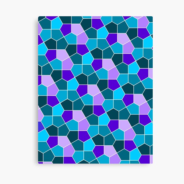 Cairo Pentagonal Tiles in Aqua and Purple Canvas Print