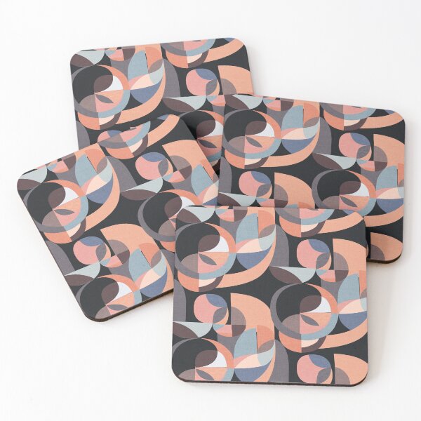 Item preview, Modern Circles Abstract Geo Black Pink designed and sold by Cecilia Mok.