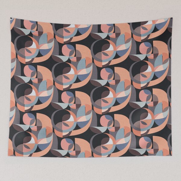 Item preview, Modern Circles Abstract Geo Black Pink designed and sold by Cecilia Mok.