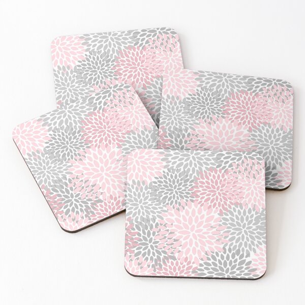 Item preview, Floral Pattern, Pink and Gray on White designed and sold by meggydesigns.