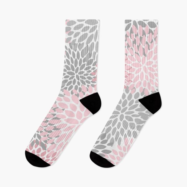 Item preview, Floral Pattern, Pink and Gray on White designed and sold by meggydesigns.