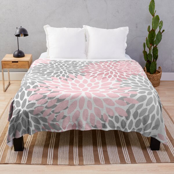 Item preview, Floral Pattern, Pink and Gray on White designed and sold by meggydesigns.