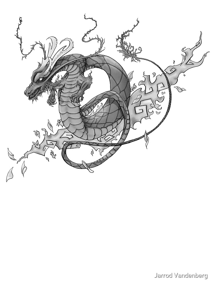 Dragon Tattoo Art Black And Grey Kids T Shirt By Jarrod44 Redbubble