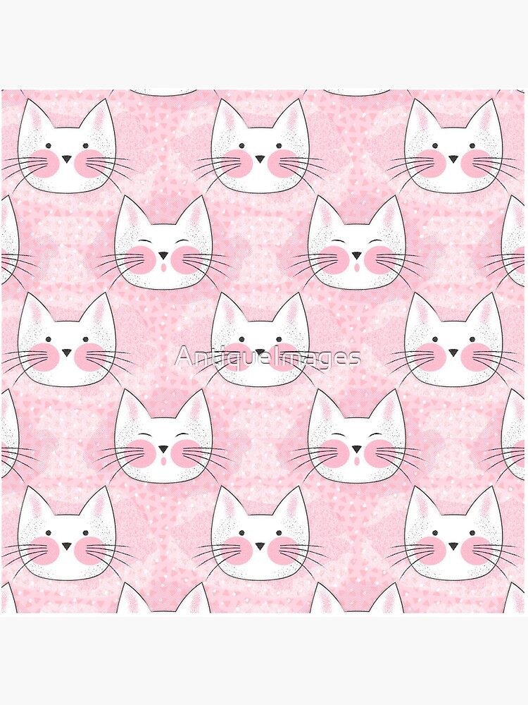 Collage Paper Cat with Pink Ribbon Art Board Print for Sale by Inkdobber