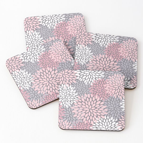Item preview, Floral Pattern, Pink and White on Gray designed and sold by meggydesigns.