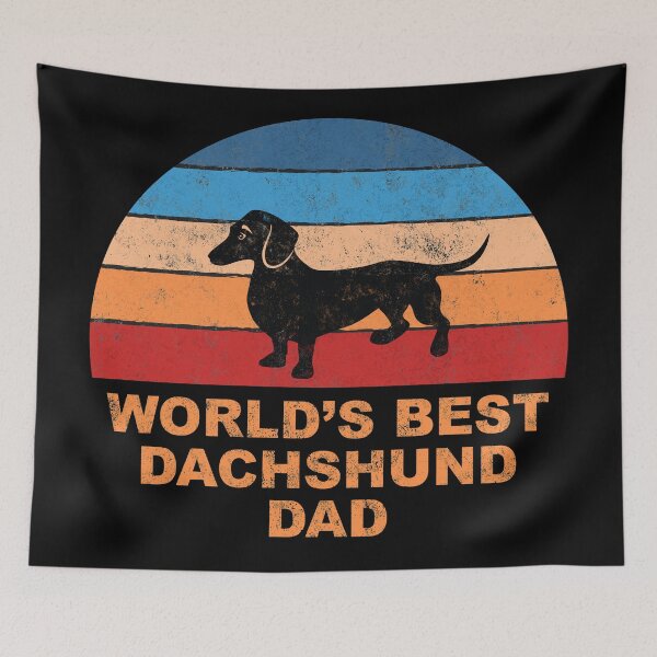 Aperçu de l'œuvre Meilleur coucher de soleil au monde sur Dachshund Dad Retro Beach créée et vendue par AntiqueImages.