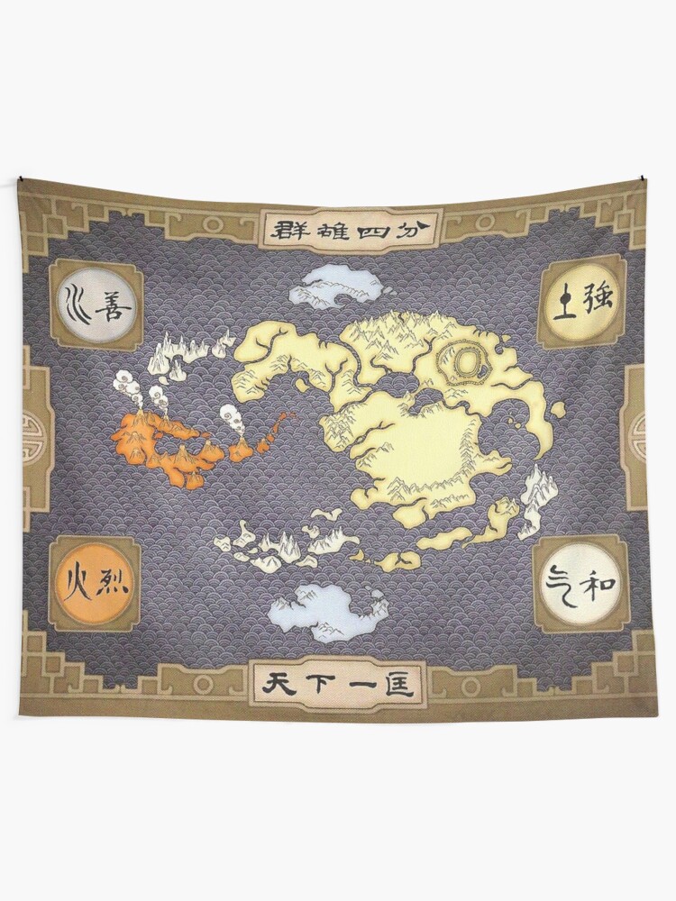 Avatar The Last Airbender Travel Map Avatar The Last Airbender Map" Tapestry By Annabalch | Redbubble