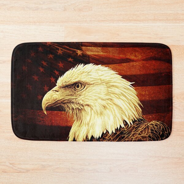 Item preview, Rustic Bald Eagle Bird on American Flag Heartland Americana Art A457 designed and sold by byNicol.