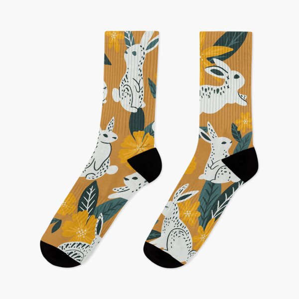 Artikelvorschau, Bunnies & Blooms – Ocker- und Blaugrün-Palette entworfen und verkauft von Cat Coquillette.