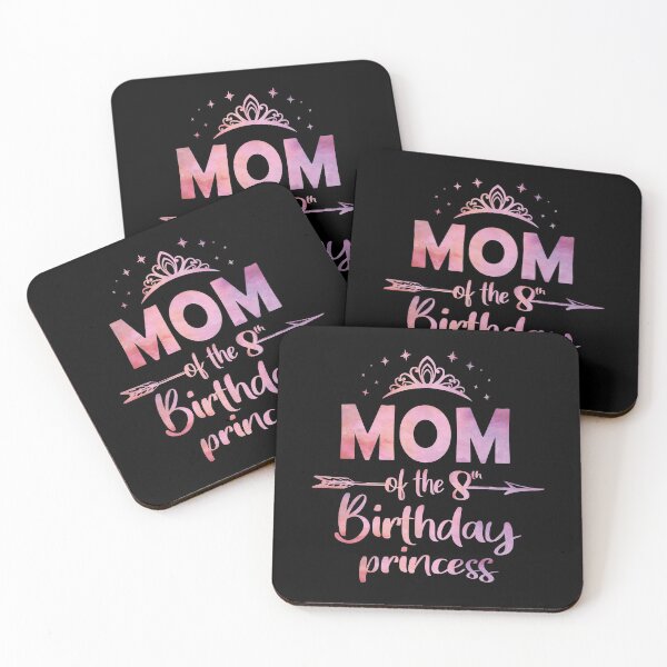 Item preview, Mom Of The 8th Birthday Princess Girl 8 Years Old B-day product designed and sold by Grabitees.