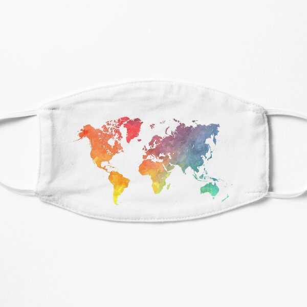 Map of the world colored Flat Mask