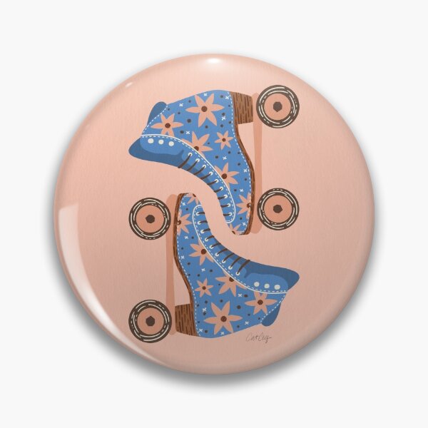Item preview, Retro Roller Skates – Blue & Peach Palette designed and sold by Cat Coquillette.