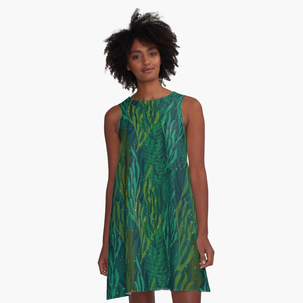 Underwater Emerald Forest A-Line Dress
