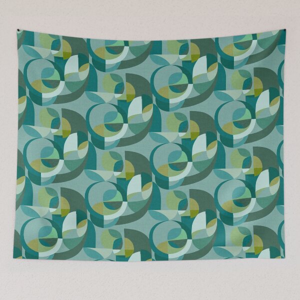 Item preview, Modern Circles Abstract Geo Blue Green Teal designed and sold by Cecilia Mok.