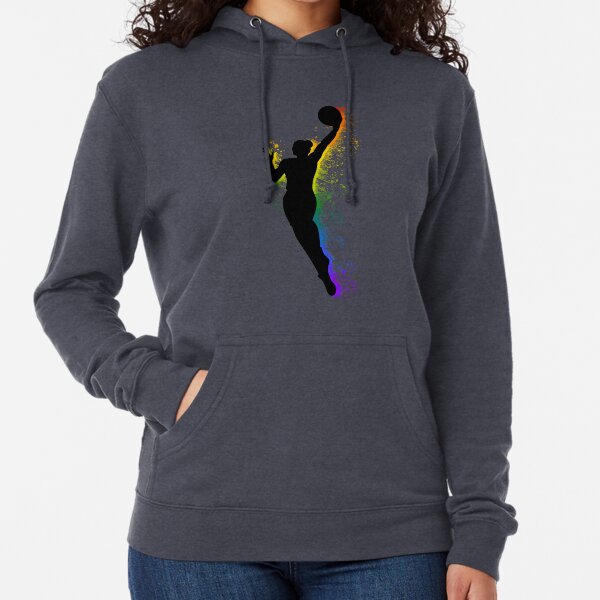 NEW WNBA Orange Logo Hoodie Hooded Sweatshirt Shirt Gray Grey Size Medium