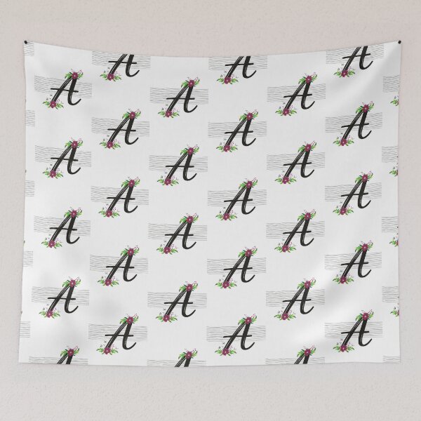 Item preview, Initial A- Letter A Monogram with Flowers & Butterflies designed and sold by Tetete.