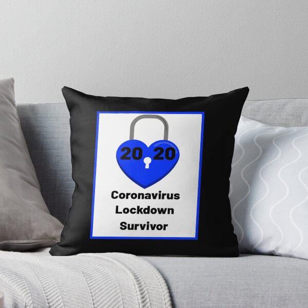 Item preview, A blue heart-shaped lock with the words Coronavirus Lockdown Survivor 2020  designed and sold by AnnaBBS.