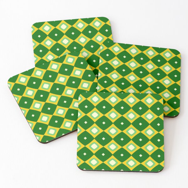 Item preview, The Seventies| Green and Yellow Diamond Pattern designed and sold by ozcushionstoo.