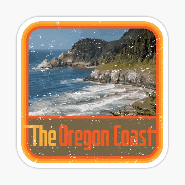 Item preview, The Oregon Coast Vintage Travel Decal designed and sold by studio838.