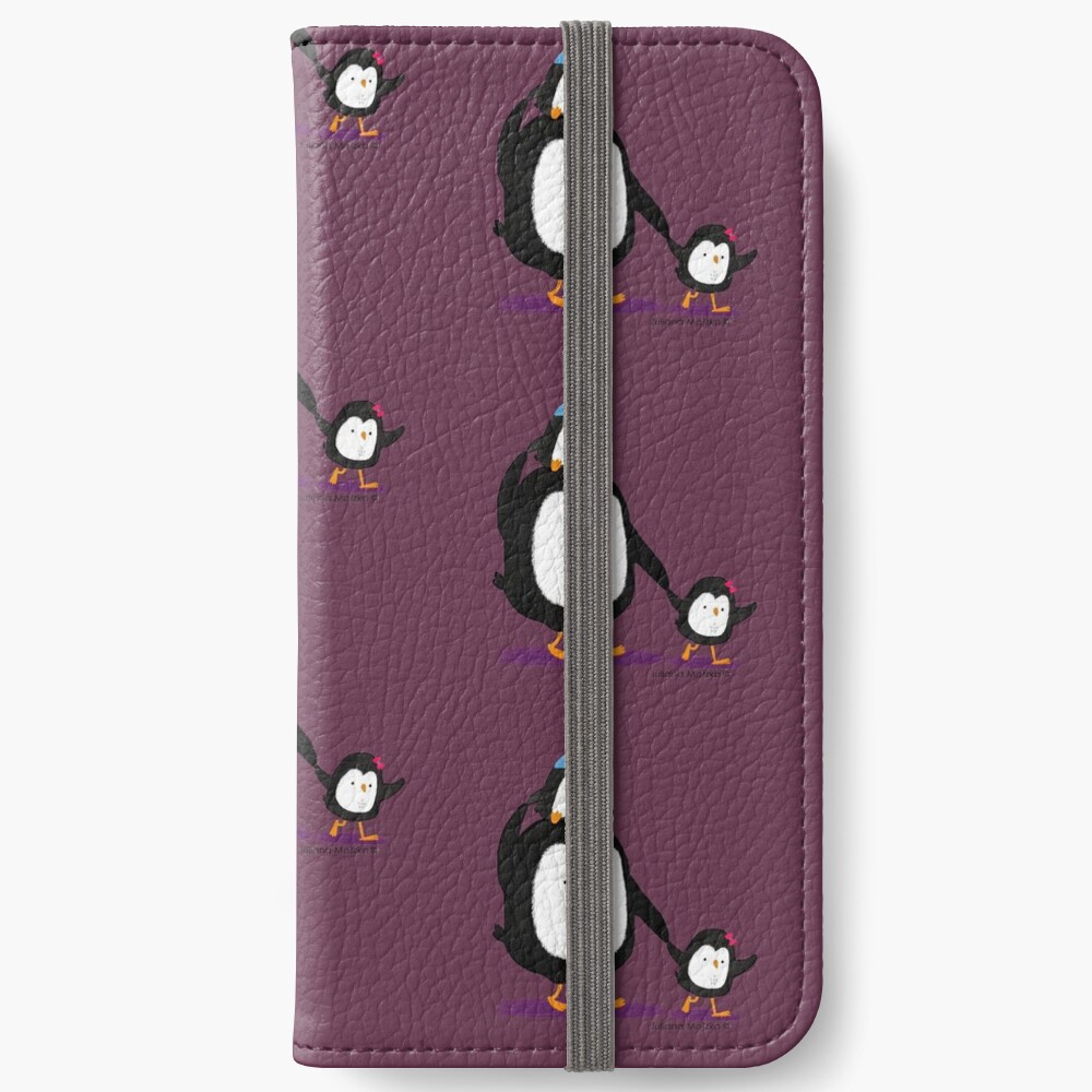 Dad Penguin with his daughter and son penguins iPhone Wallet