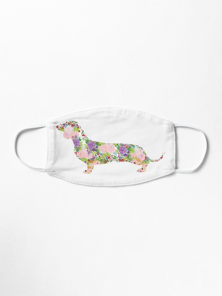 Alternate view of Floral Dachshund Mask