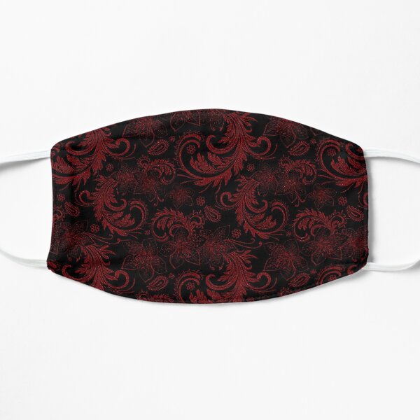 Dark Red Flourish Flat Mask
