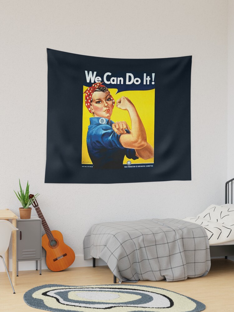 Rosie Riveter, Woven Tapestry Wall Art Hanging