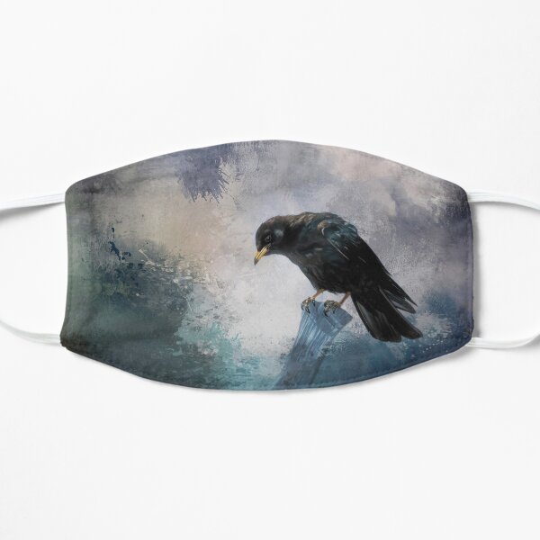 A beautiful painted black crow Flat Mask