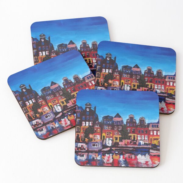 Artikelvorschau, Amsterdam Skyline With Canal At Night entworfen und verkauft von artshop77.