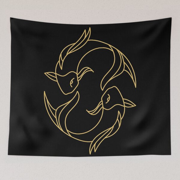Item preview, Pisces Astrology Zodiac Sign Simple Line Drawing designed and sold by javes93.