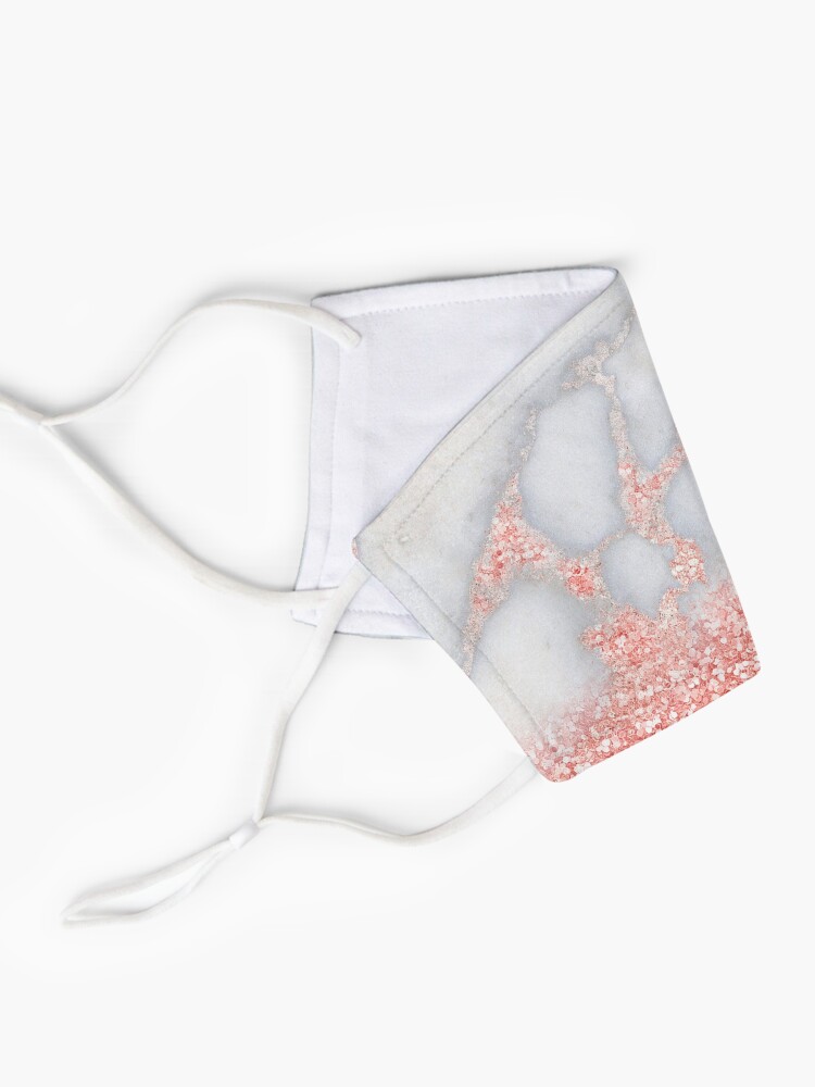 Alternate view of Rosegold Glitter Pink Sparkle Faux Marble Mask