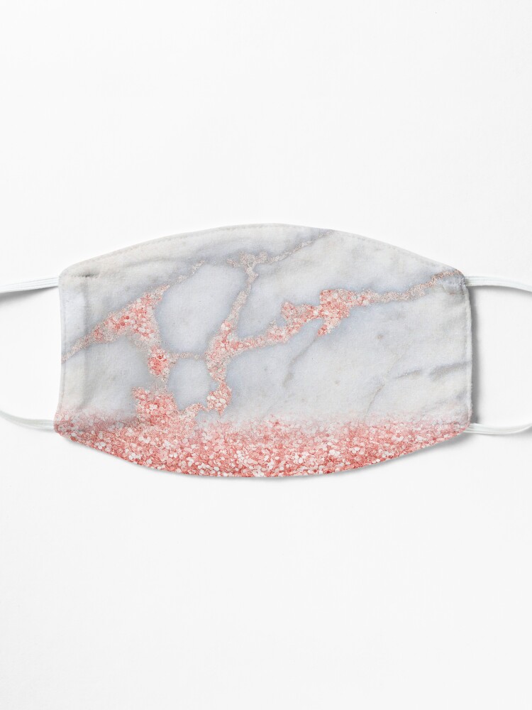 Alternate view of Rosegold Glitter Pink Sparkle Faux Marble Mask