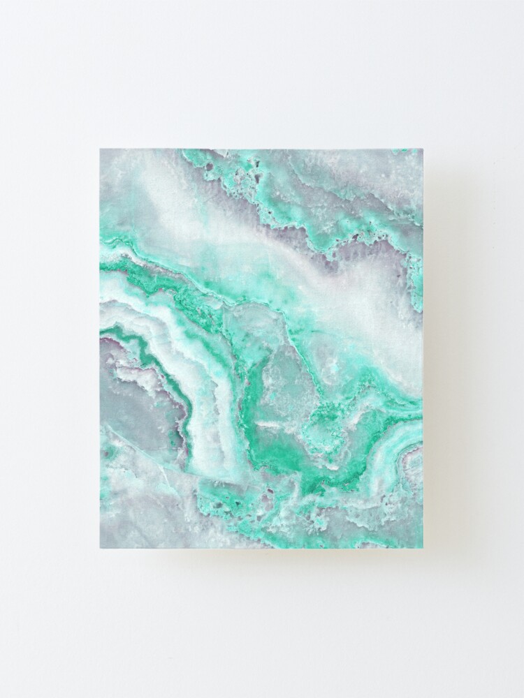 Alternate view of Luxury Mermaid Green Agate Marble Geode Gem Mounted Print