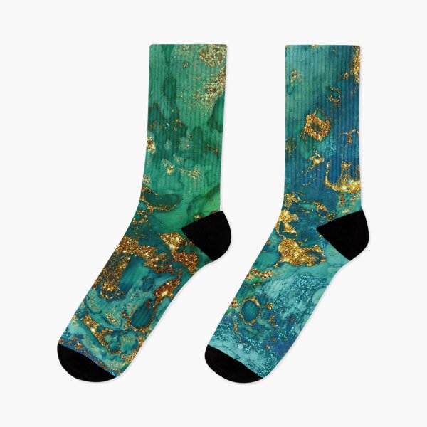 Item preview, Sparkling Gold Glitter on Green and Blue Faux marble designed and sold by MysticMarble.