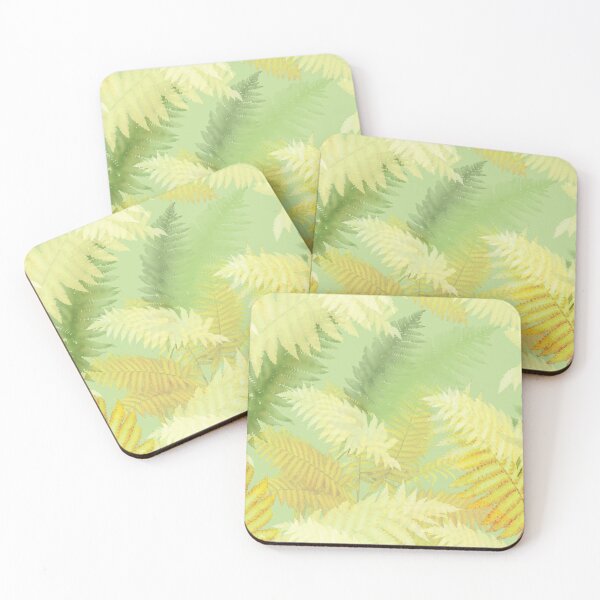 Item preview, Yellow green and gold in fern leaves pattern designed and sold by AsyaTury.